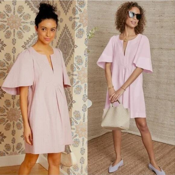 Tuckernuck Pomander Place Lilac Finley Flutter Sleeve Dress Medium - Picture 2 of 10